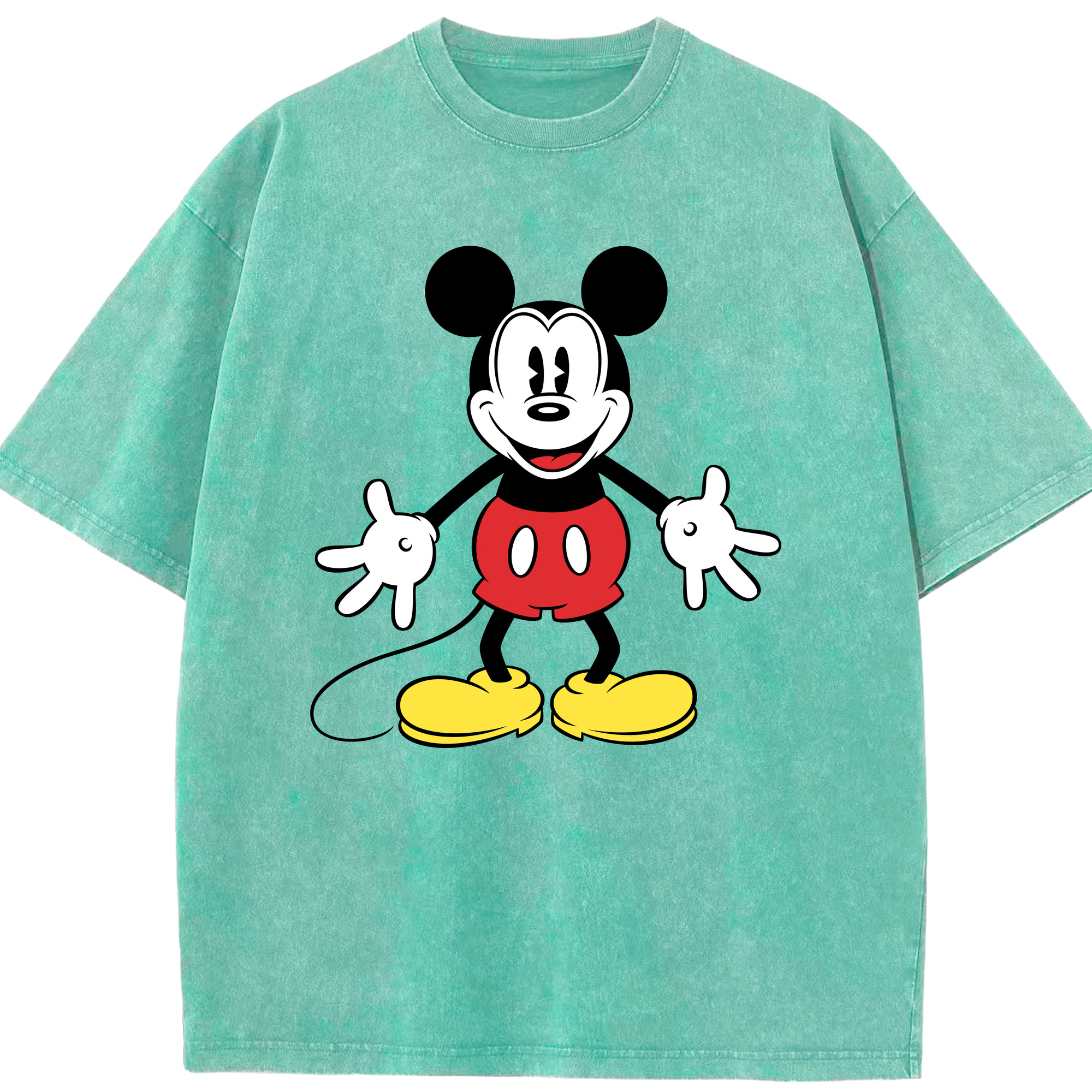 （画像用） ミッキーマウス Mickey Mouse 綿100% ヴィンテージ風 半袖Tシャツ（フロントプリント）